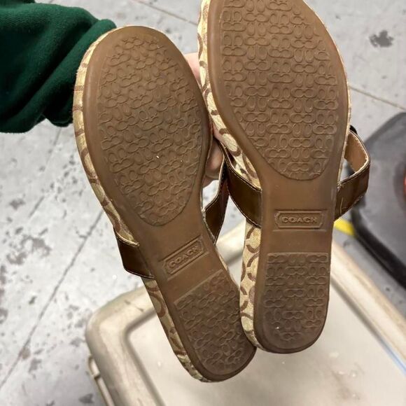 Vintage Rare Womens Coach Flip Flops SZ 8 - Picture 4 of 4